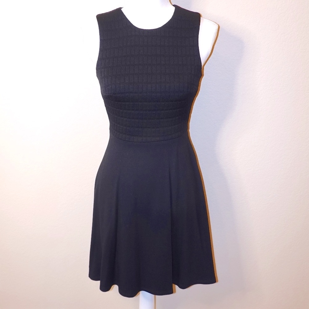 Anthropologie Bailey 44 Black Skater Fit & Flare Sleeveless Dress
